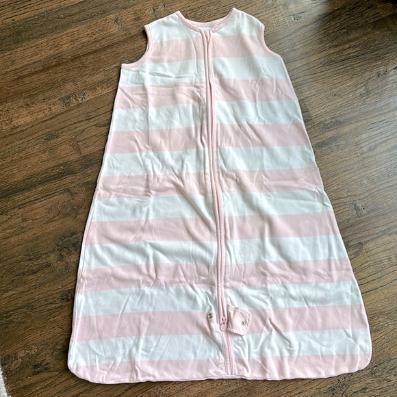 Burt’s Bees Baby Pink Rugby Stripe Organic Beekeeper Wearable Baby Blanket - Picture 1 of 14